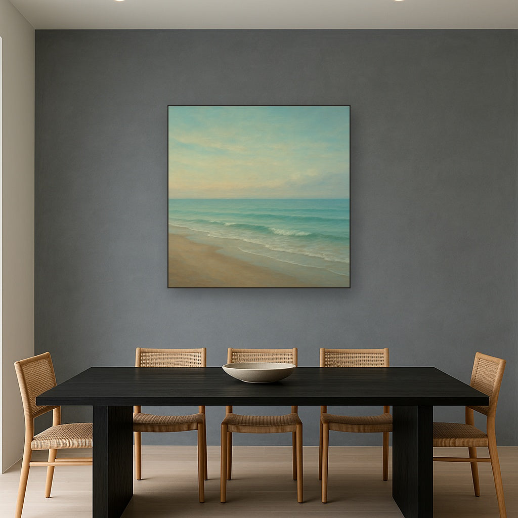 Tranquil Morning Tide over Soft Sand Beach No. 8 Fine Art Oil Painting - View 4