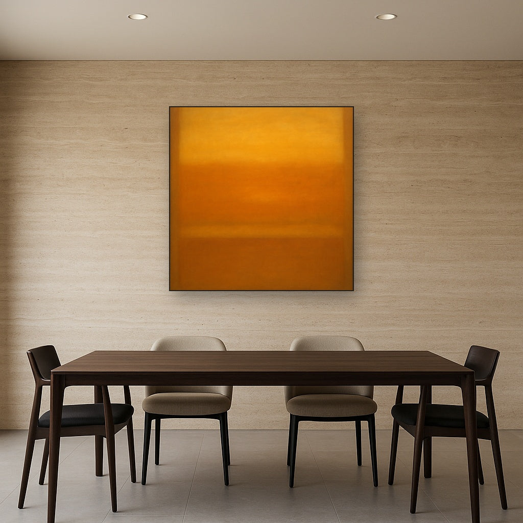 Warm Amber & Raw Sienna Sunset Meditation No. 29 Oil Painting - View 4