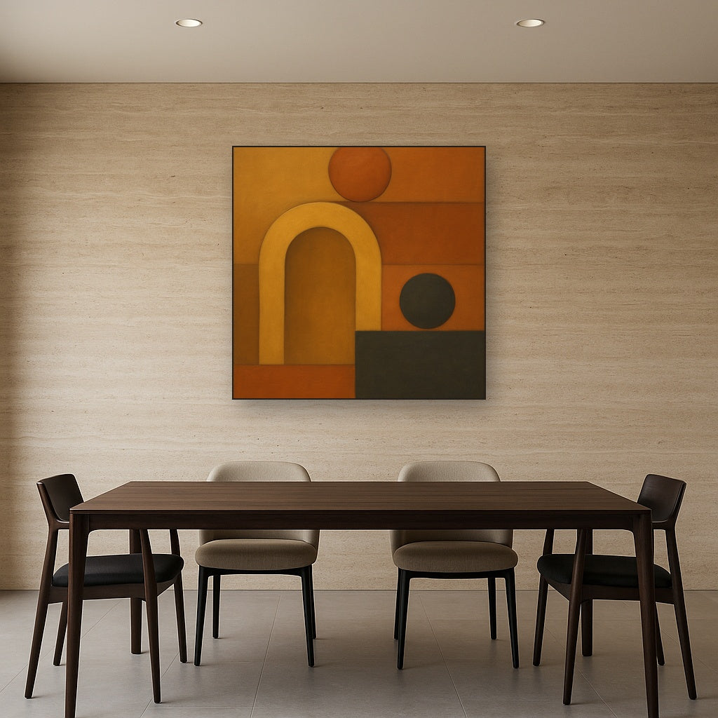 Arch & Circle Equilibrium in Warm Earth Tones No. 2 Oil Painting - View 4