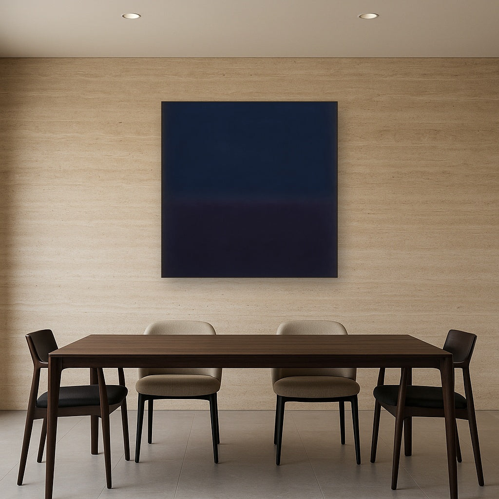 Deep Indigo & Midnight Plum Ambient Field No. 15 Oil Painting - View 4