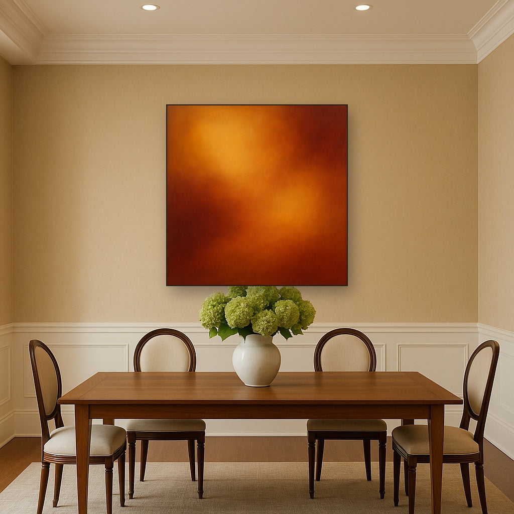 Deep Topaz & Spiced Terracotta Glow No. 14 Oil Painting - View 4