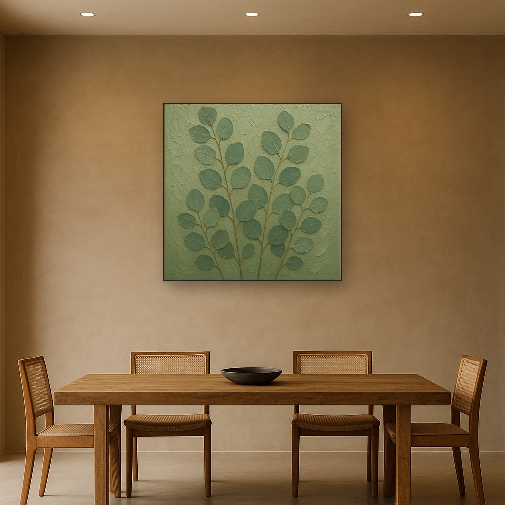 Ethereal Linen Waves Minimalist Oil Painting - View 4