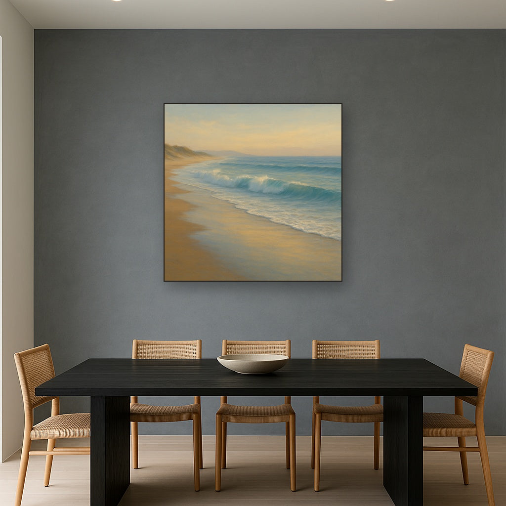 Gentle Breaking Waves & Wet Beach Reflection No. 16 Oil Painting - View 4