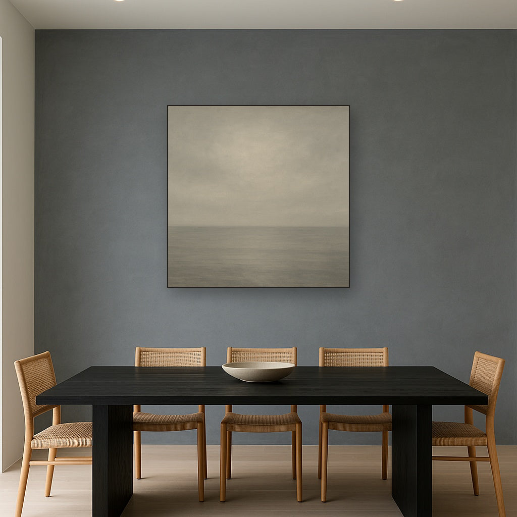 Monochrome Ocean Silence No. 5 - Modern Fine Art Oil Painting - View 4