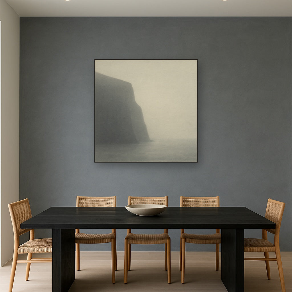 Solitary Headland in Fog No. 9 - Modern Fine Art Oil Painting - View 4