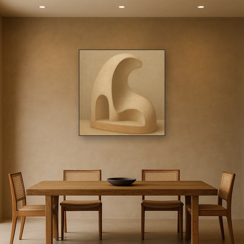 Soft Architectural Curve in Desert Bone No. 17 Oil Painting - View 4