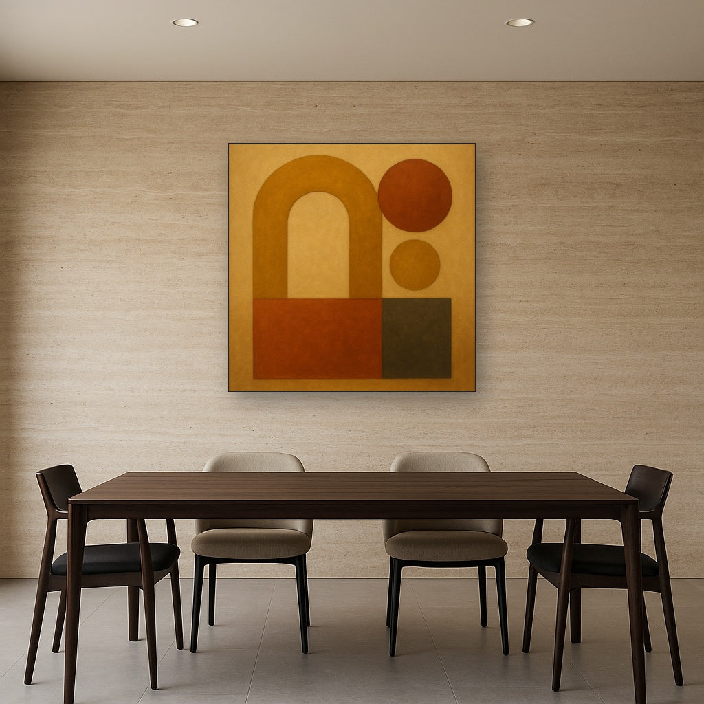 Arch & Circle Equilibrium in Warm Earth Tones No. 9 Oil Painting - View 4