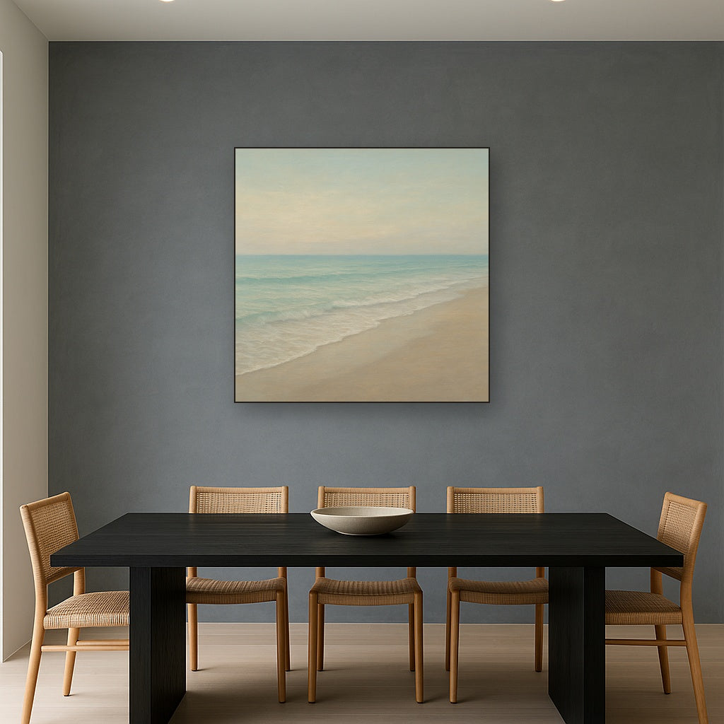 Tranquil Morning Tide over Soft Sand Beach No. 4 Fine Art Oil Painting - View 4