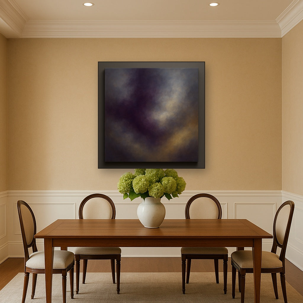 Gilded Plum & Soft Smoke Cloud Harmony No. 17 Oil Painting - View 4