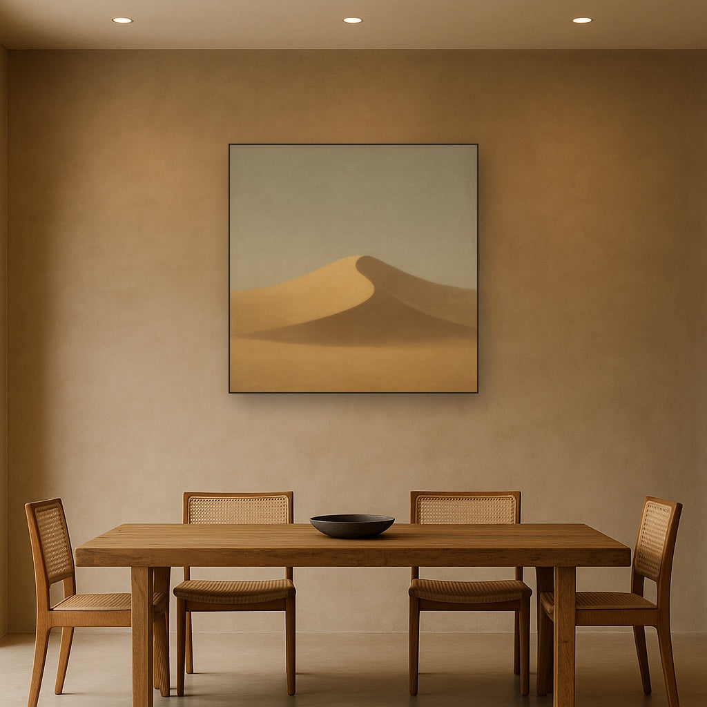 Muted Desert Dune Geometry No. 8 - Modern Fine Art Oil Painting - View 4
