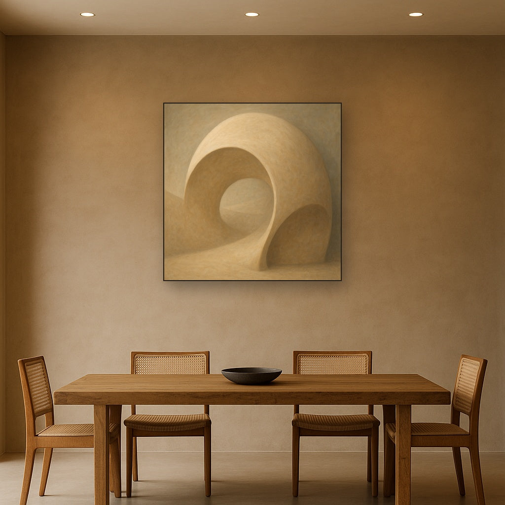 Soft Architectural Curve in Desert Bone No. 19 Oil Painting - View 4