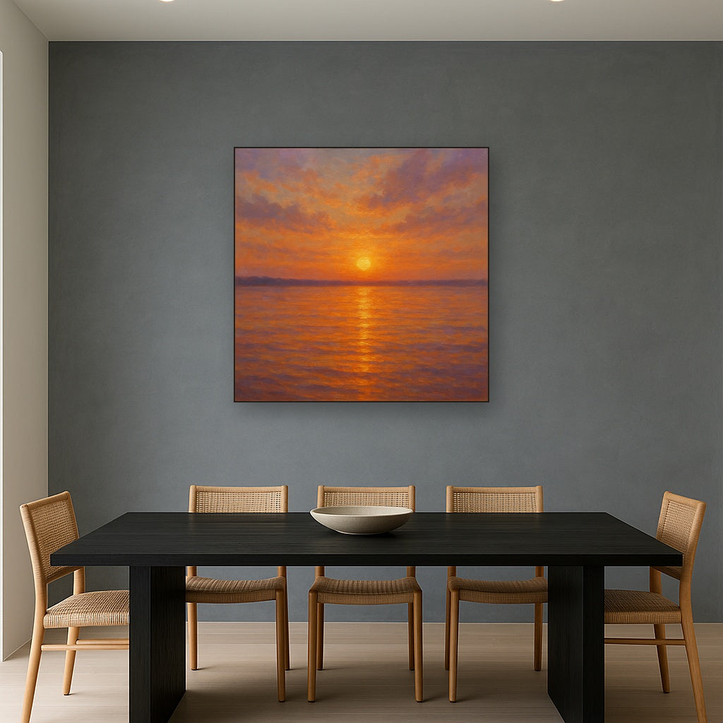 Sunset Glow on Warm Tidal Basin Waters Fine Art Oil Painting - View 4