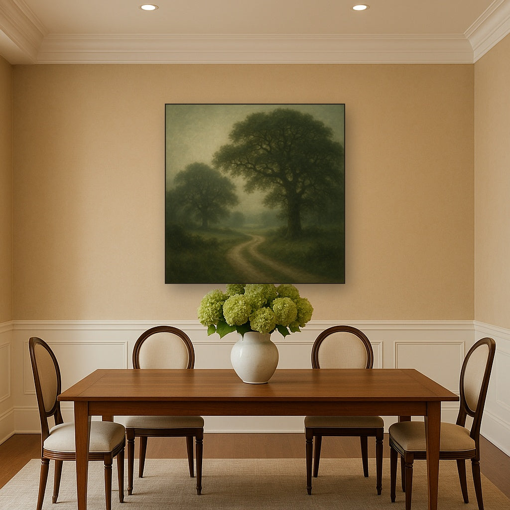Misty English Countryside Lane No. 8 Oil Painting - View 4