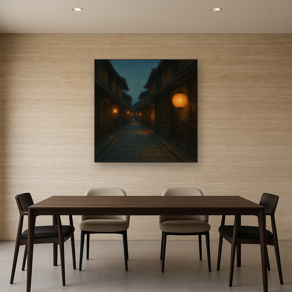 Old Kyoto Gion Alley in Soft Lantern Light No. 17 Oil Painting - View 4