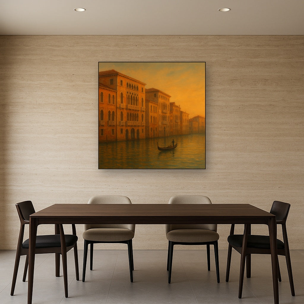 Venetian Canal Palaces at Golden Hour No. 6 Oil Painting - View 4
