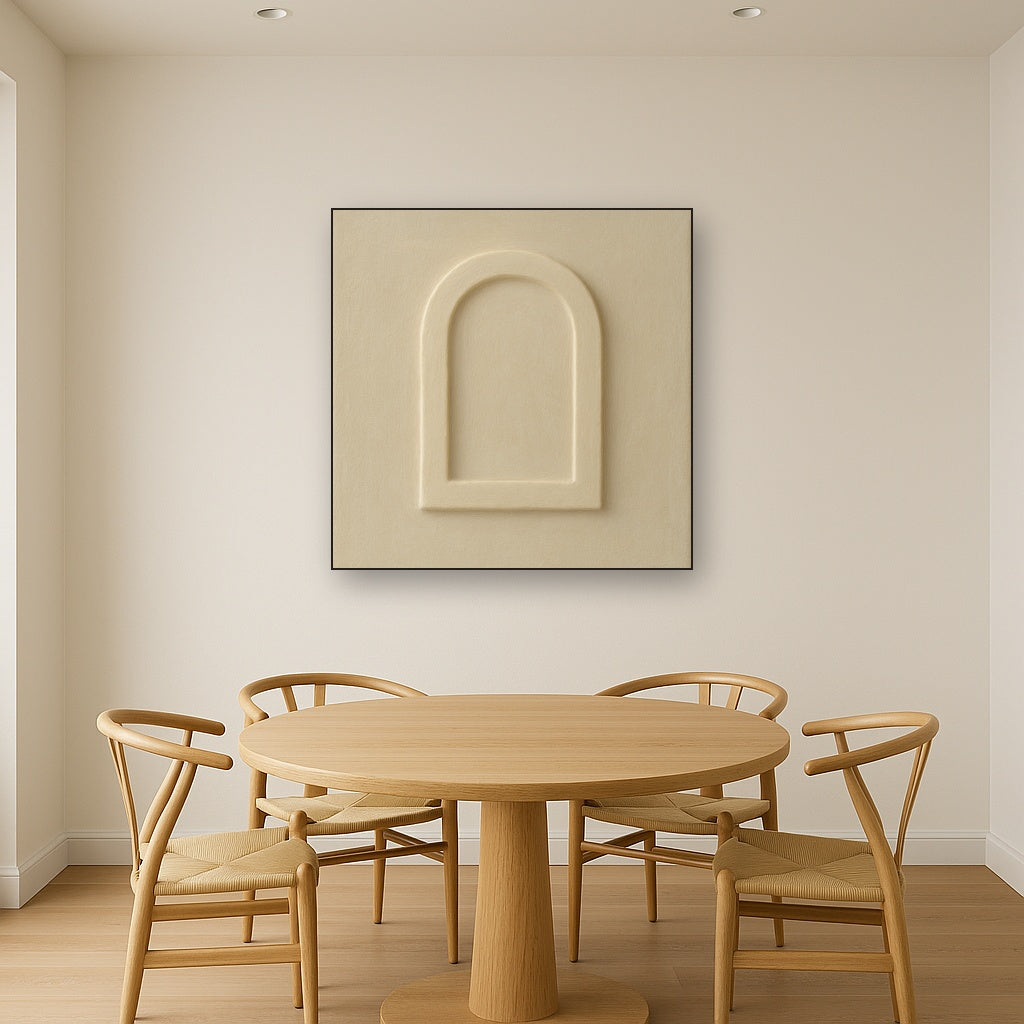 Textured Monolithic Plaster Arch No. 9 - Modern Fine Art Oil Painting - View 4