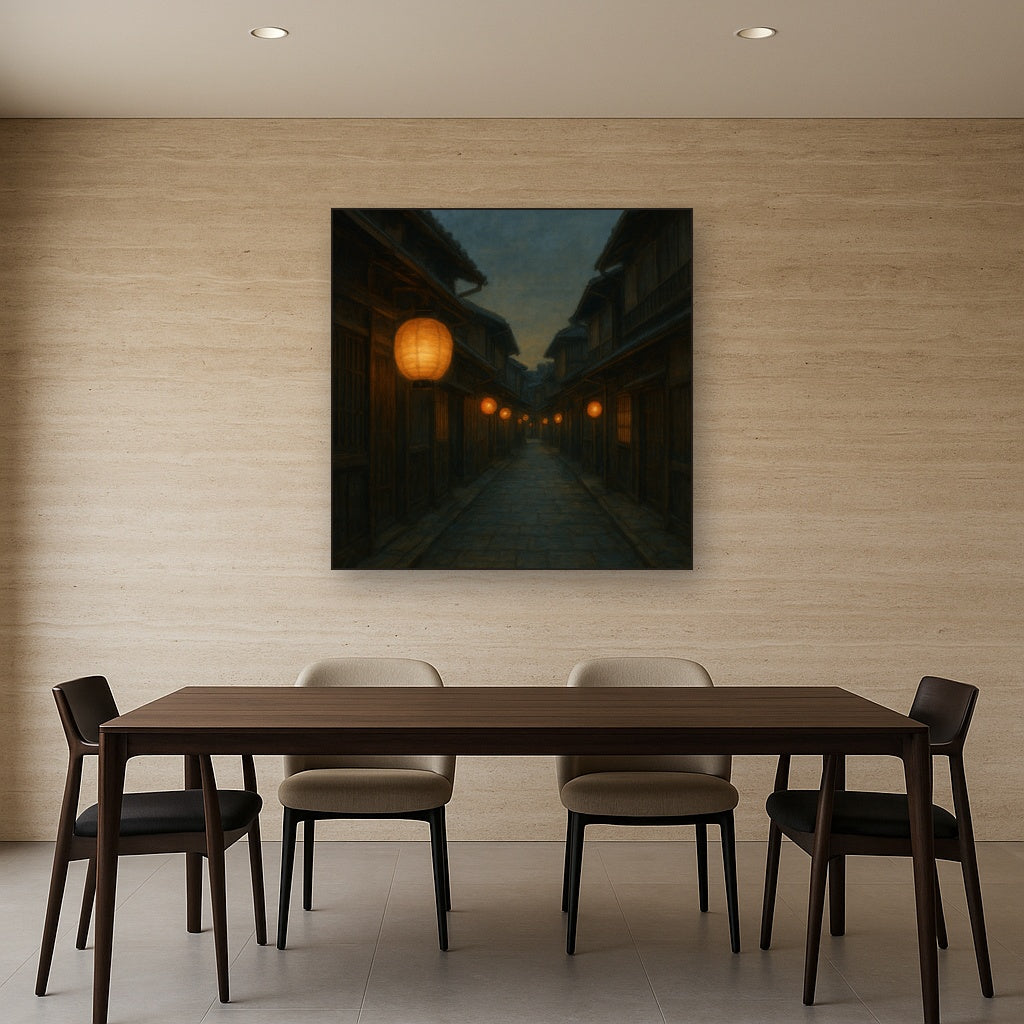 Old Kyoto Gion Alley in Soft Lantern Light No. 20 Oil Painting - View 4