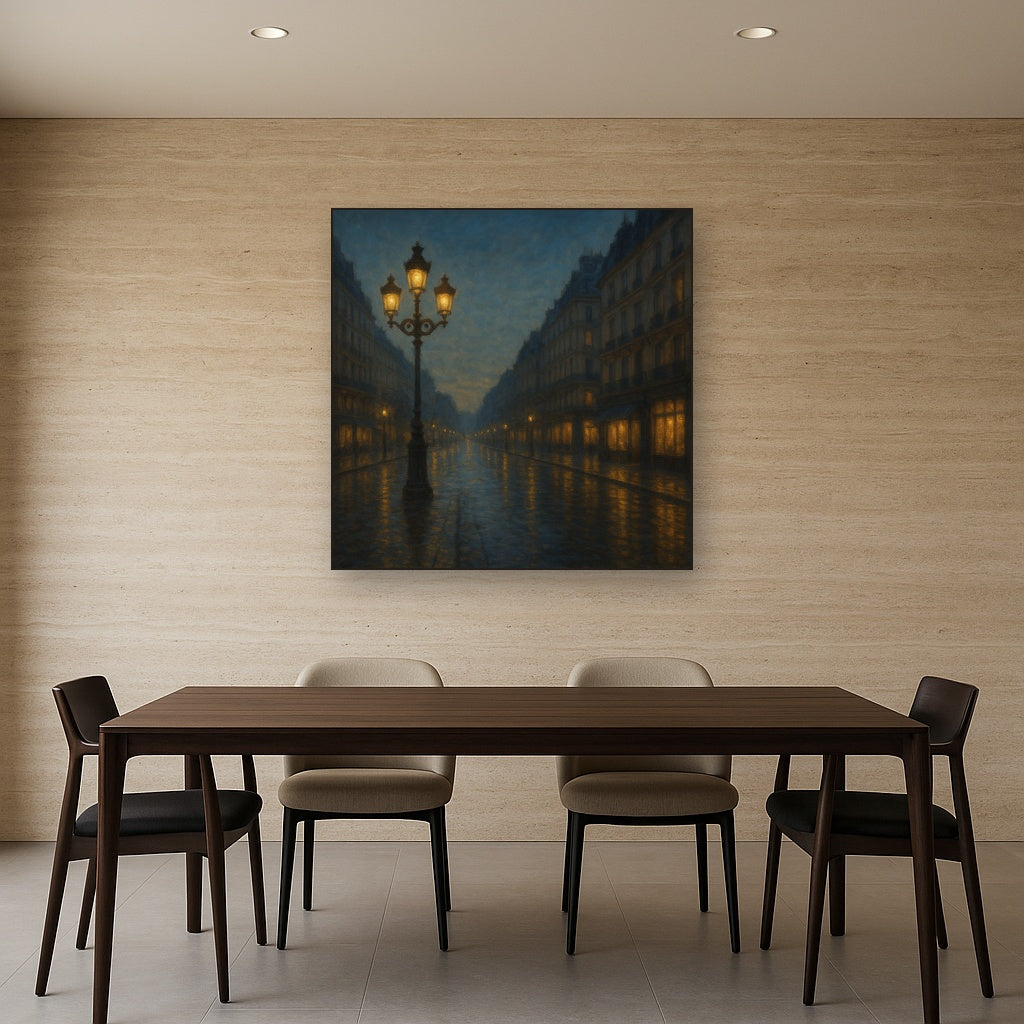 Rainy Parisian Boulevard at Twilight No. 17 Oil Painting - View 4