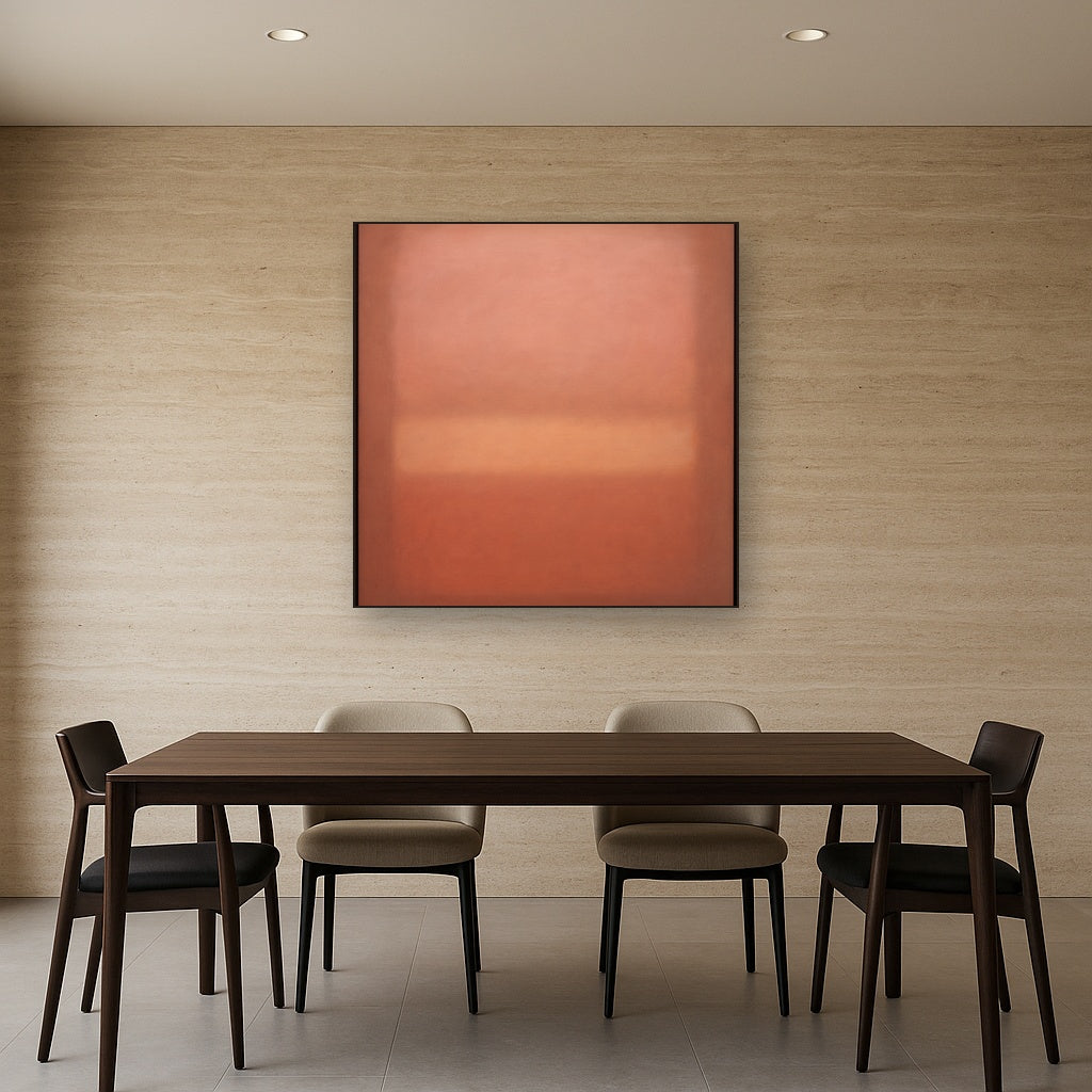 Blush Rose & Dusky Terracotta Ambient Glow No. 10 Oil Painting - View 4