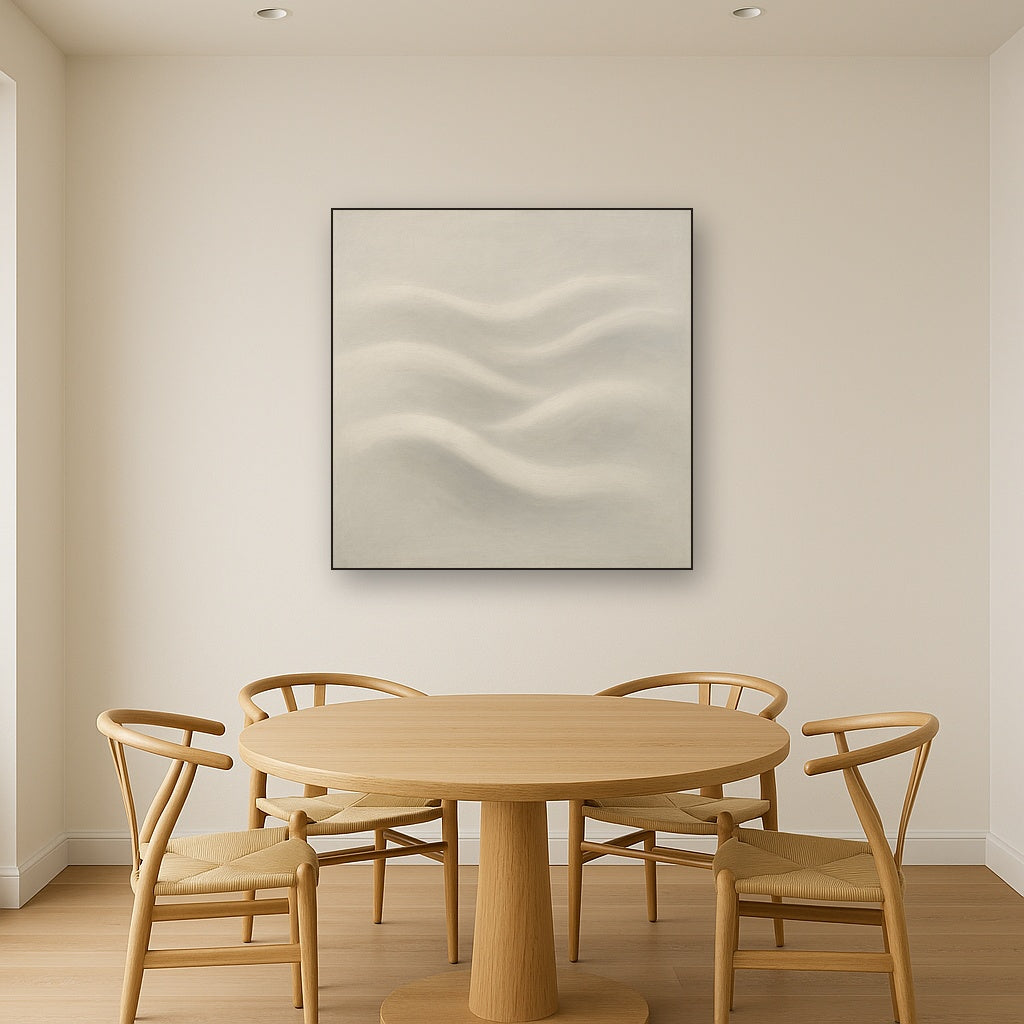 Monochrome Wave Relief No. 2 - Modern Fine Art Oil Painting - View 4