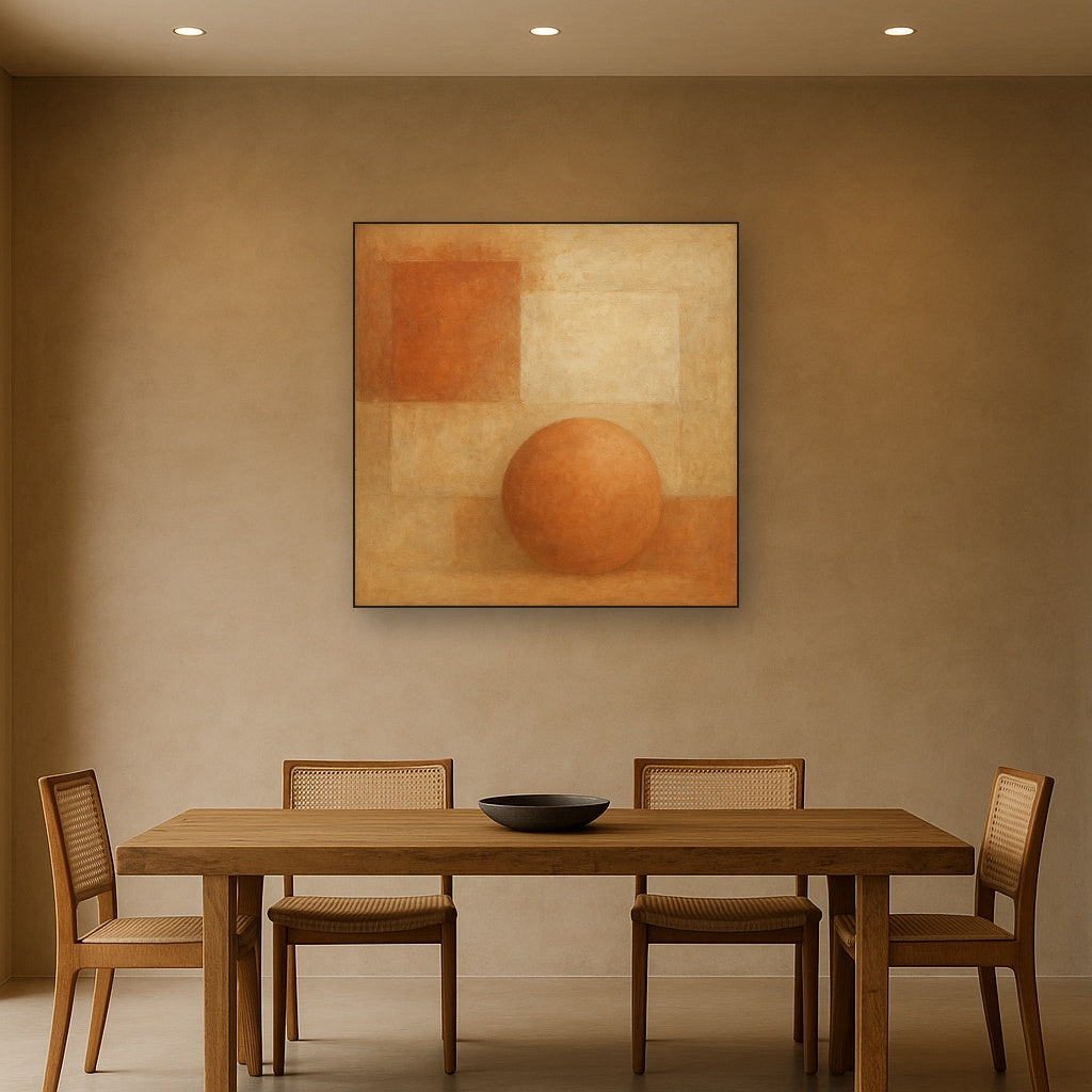 Earthy Terracotta & Weathered Plaster Wash No. 26 Oil Painting - View 4