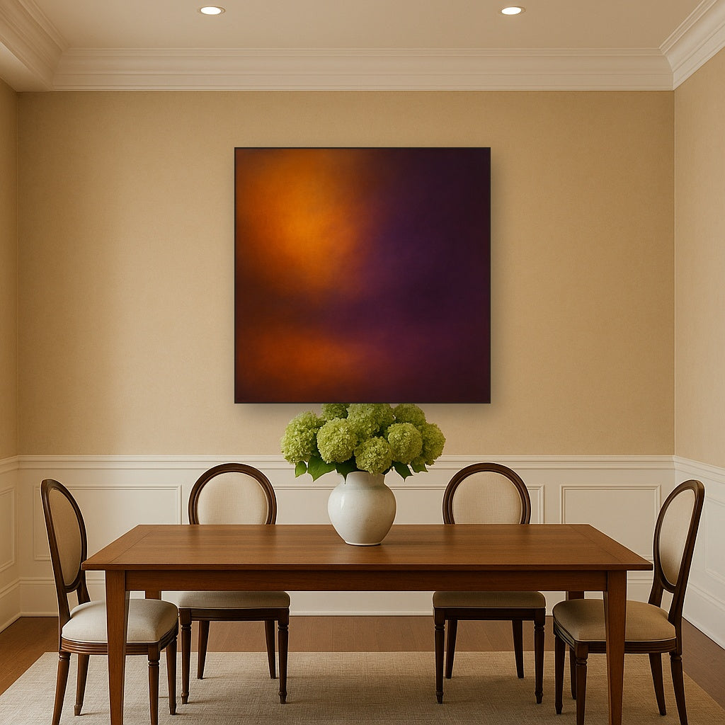 Burnt Amber & Velvet Amethyst Atmosphere No. 6 Oil Painting - View 4
