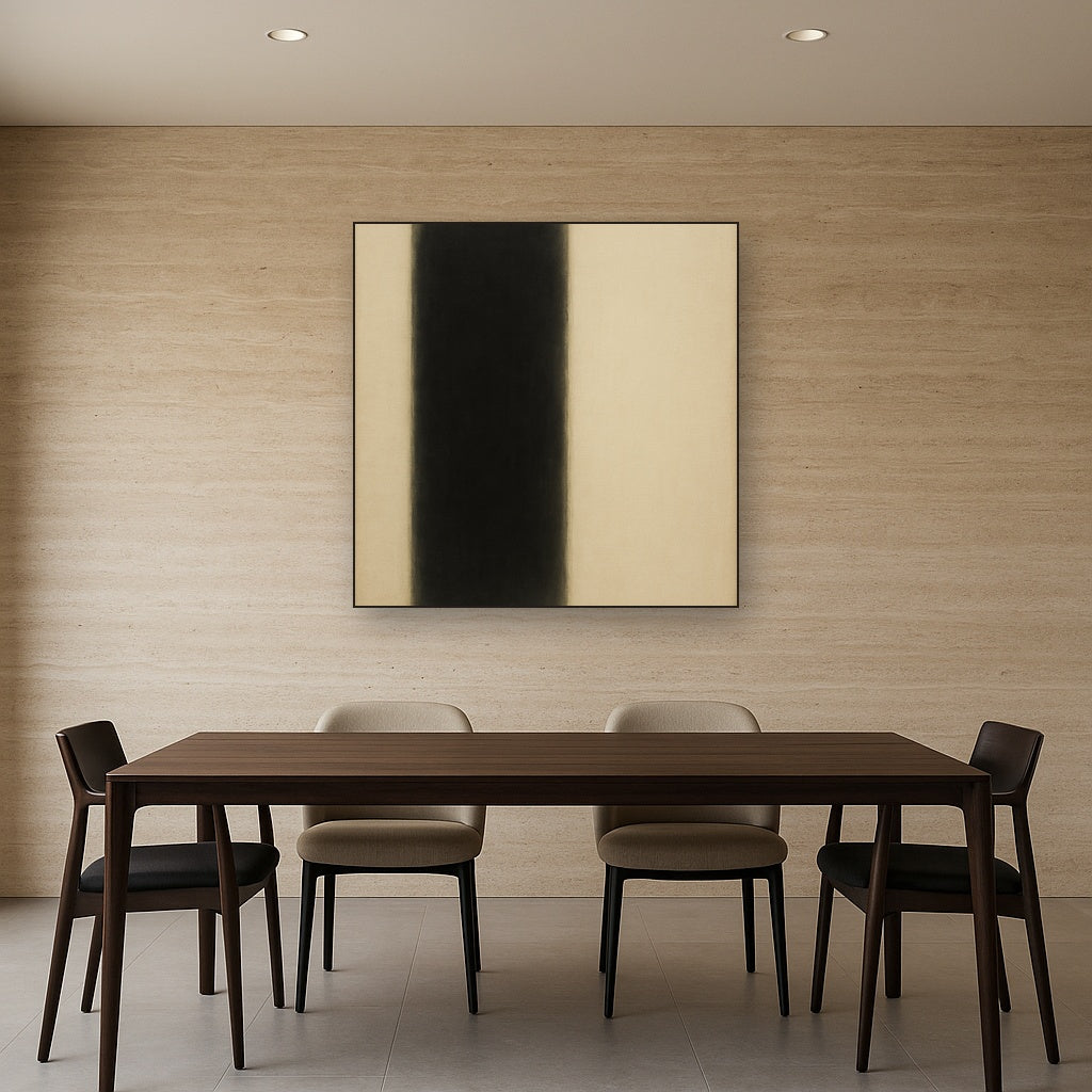 Deep Charcoal & Bone Monolith No. 1 - Modern Fine Art Oil Painting - View 4