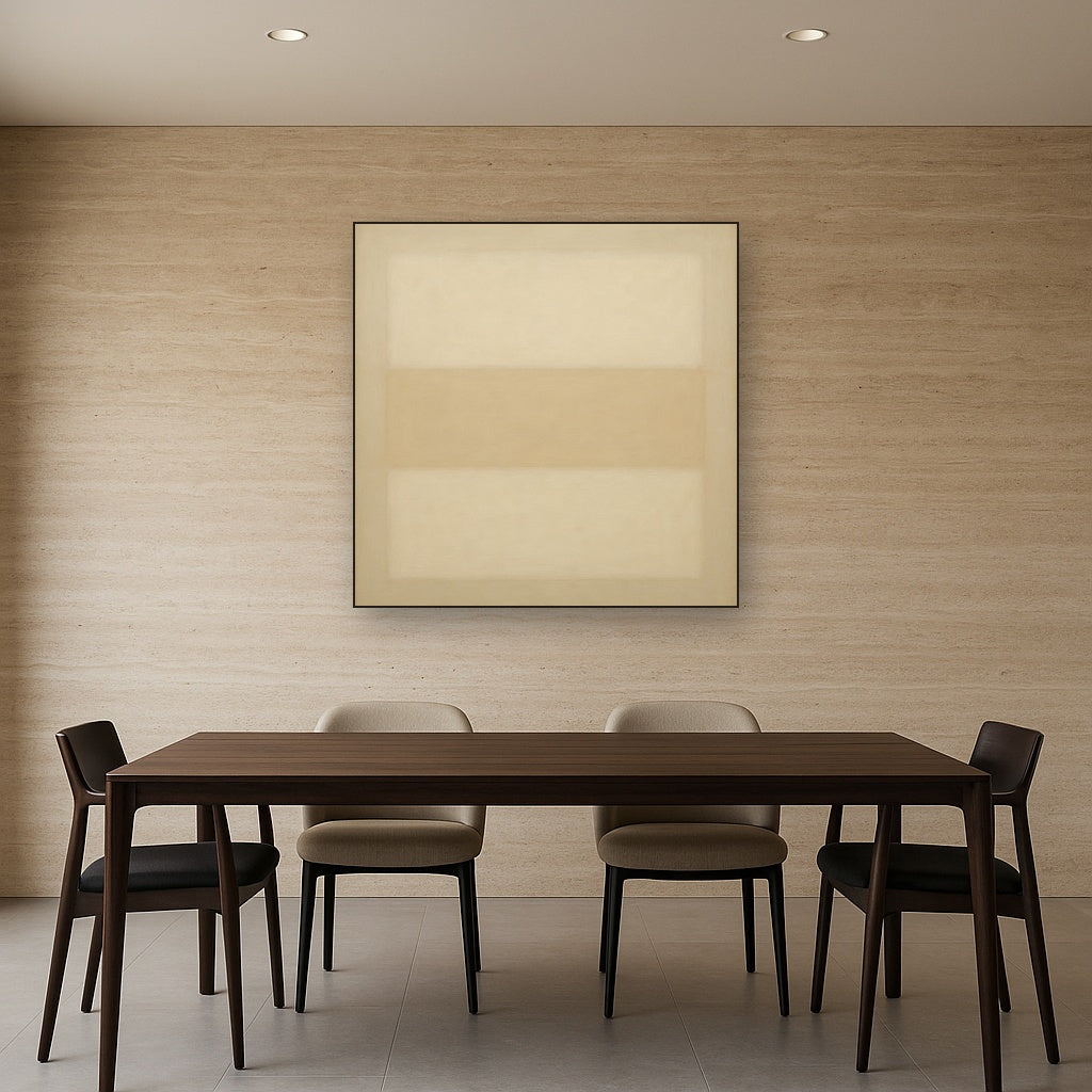 Oatmeal White & Pale Alabaster Monochrome Study No. 19 Oil Painting - View 4
