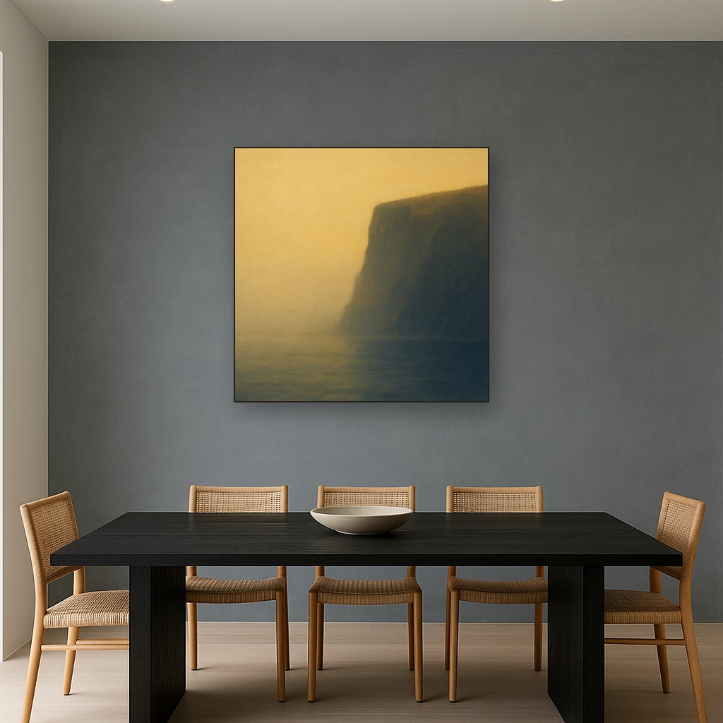 Solitary Headland in Fog No. 9 - Modern Fine Art Oil Painting - View 4