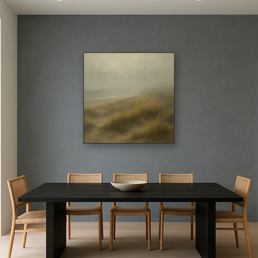 Ethereal Coastal Sea Fog over Silent Dunes No. 4 Fine Art Oil Painting - View 4