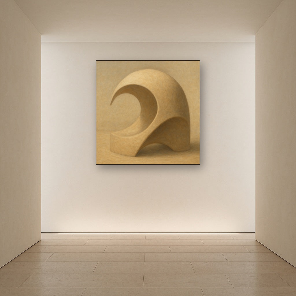 Soft Architectural Curve in Desert Bone No. 7 Oil Painting - View 5