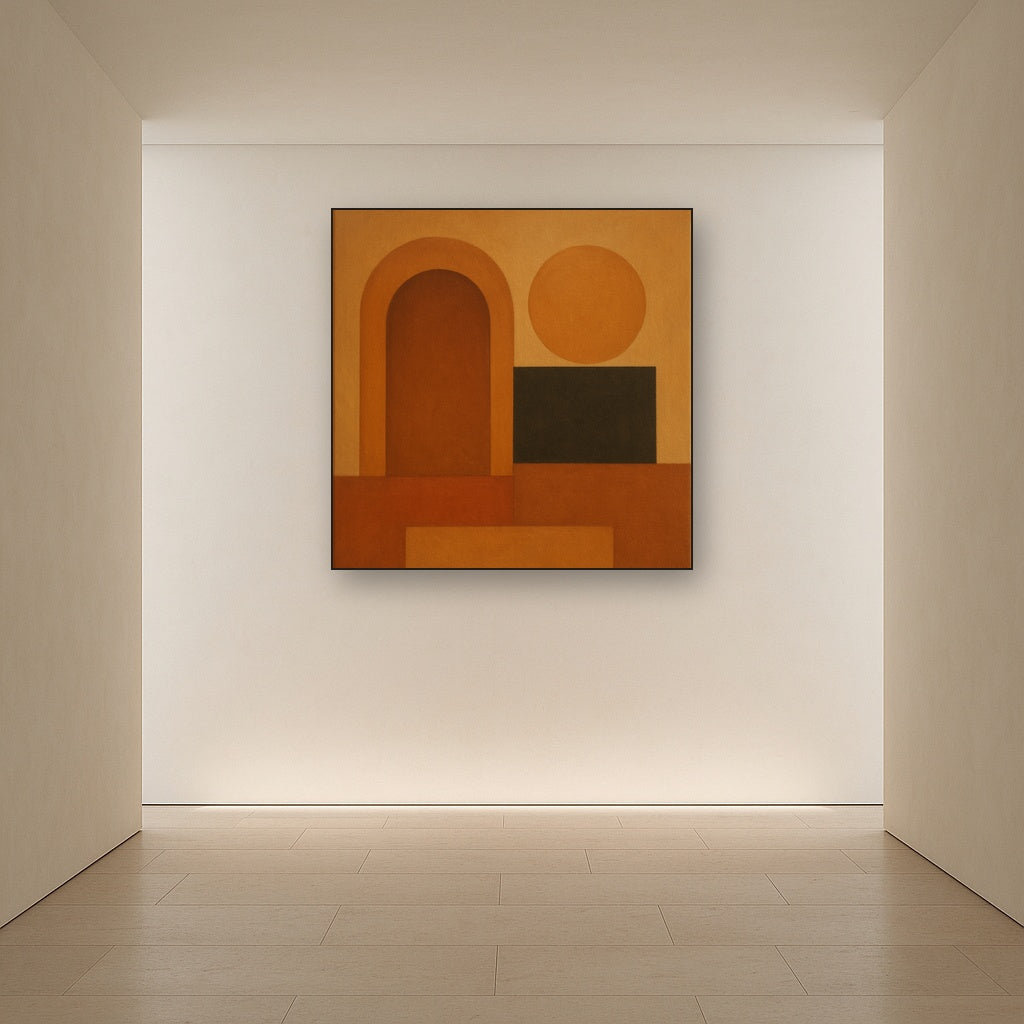 Arch & Circle Equilibrium in Warm Earth Tones No. 17 Oil Painting - View 5