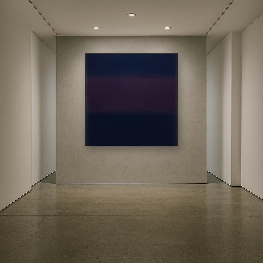 Deep Indigo & Midnight Plum Ambient Field No. 19 Oil Painting - View 5