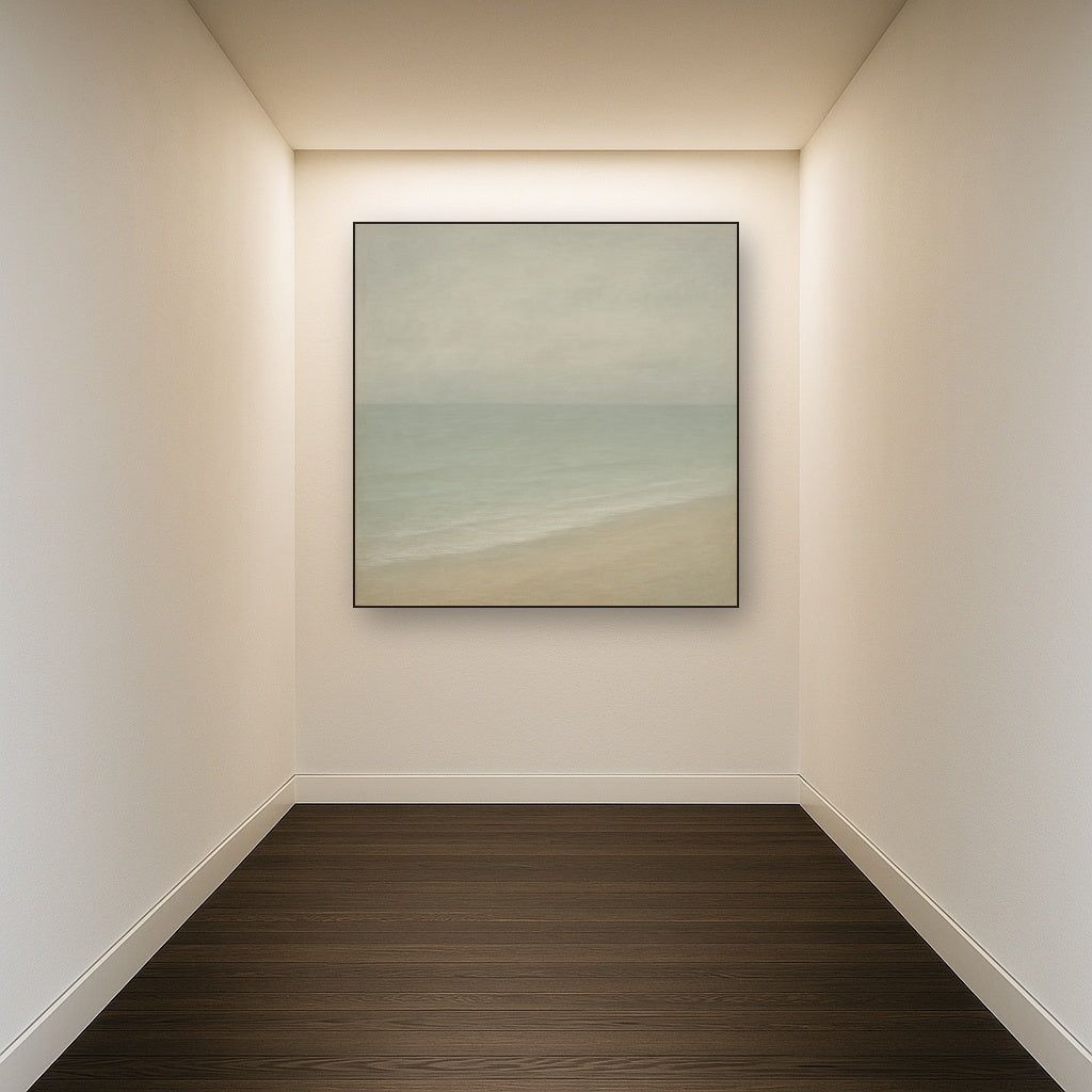 Monochrome Ocean Silence No. 5 - Modern Fine Art Oil Painting - View 5