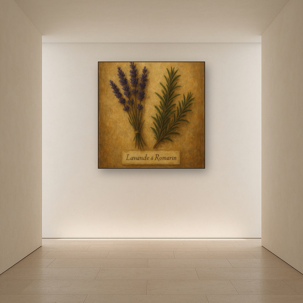 Vintage French Herbarium Lavender & Rosemary No. 4 Fine Art Oil Painting - View 5