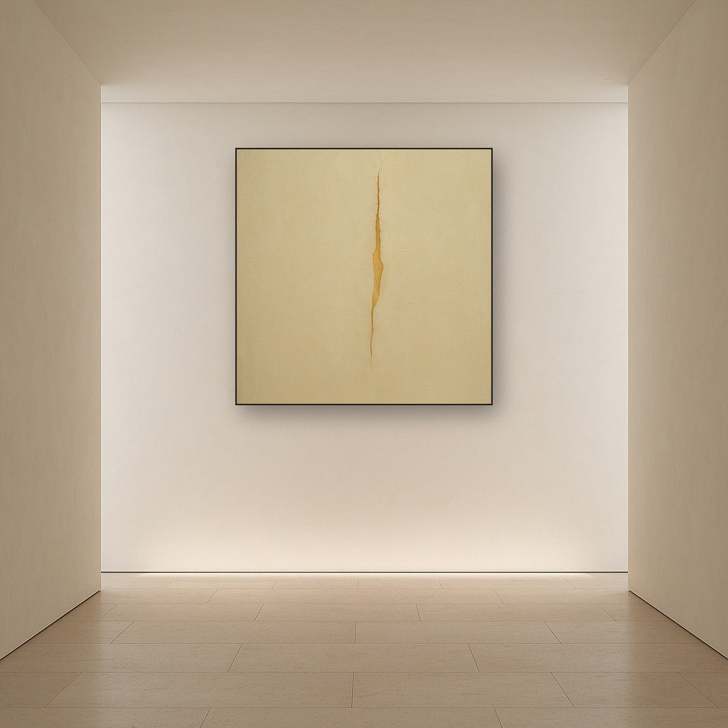 Tactile Stucco & Ochre Rift No. 9 - Modern Fine Art Oil Painting - View 5