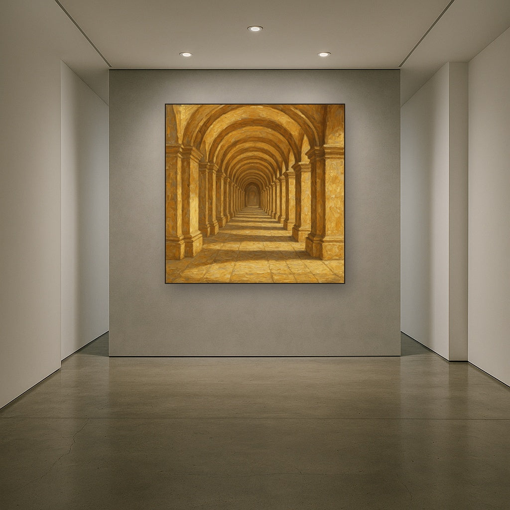 Colonnade Archway Light Architectural Oil Painting - Styled in Entryway Hallway