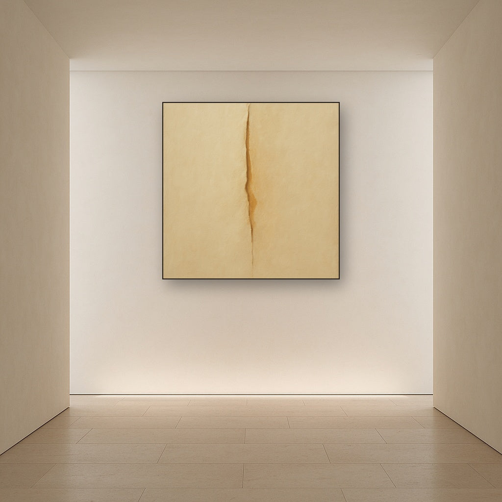 Tactile Stucco & Ochre Rift No. 9 - Modern Fine Art Oil Painting - View 5