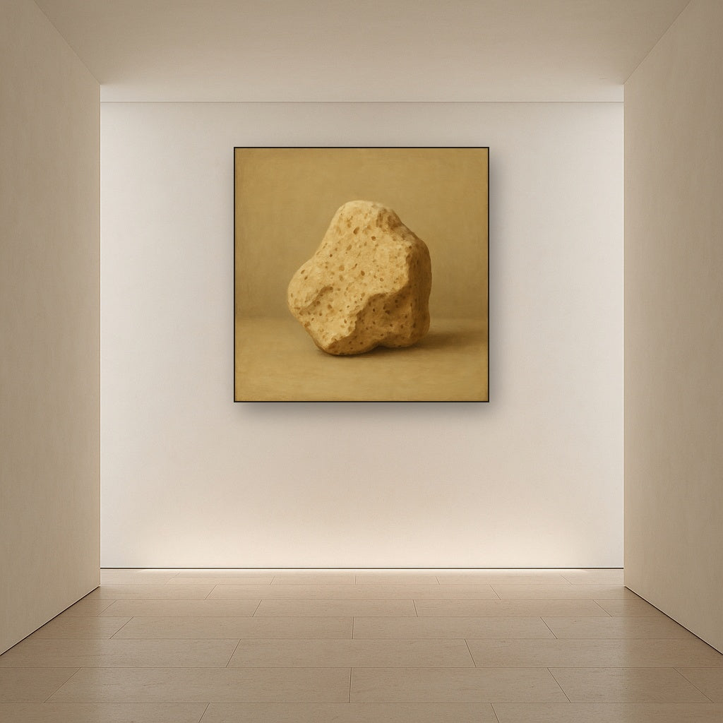 Zen Stone & Warm Grey Void No. 5 - Modern Fine Art Oil Painting - View 5