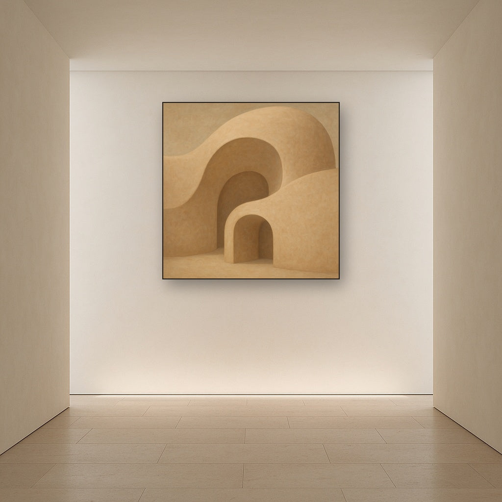 Soft Architectural Curve in Desert Bone No. 30 Oil Painting - View 5