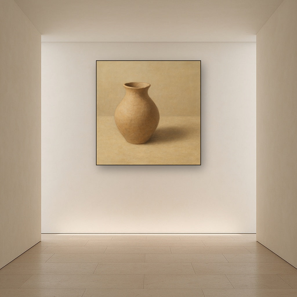 Organic Clay Vessel & Solitary Shadow No. 21 Oil Painting - View 5