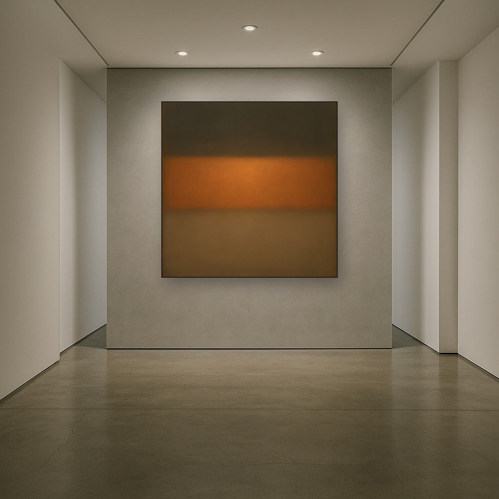 Charcoal Slate & Burnished Copper Horizon No. 3 Oil Painting - View 5