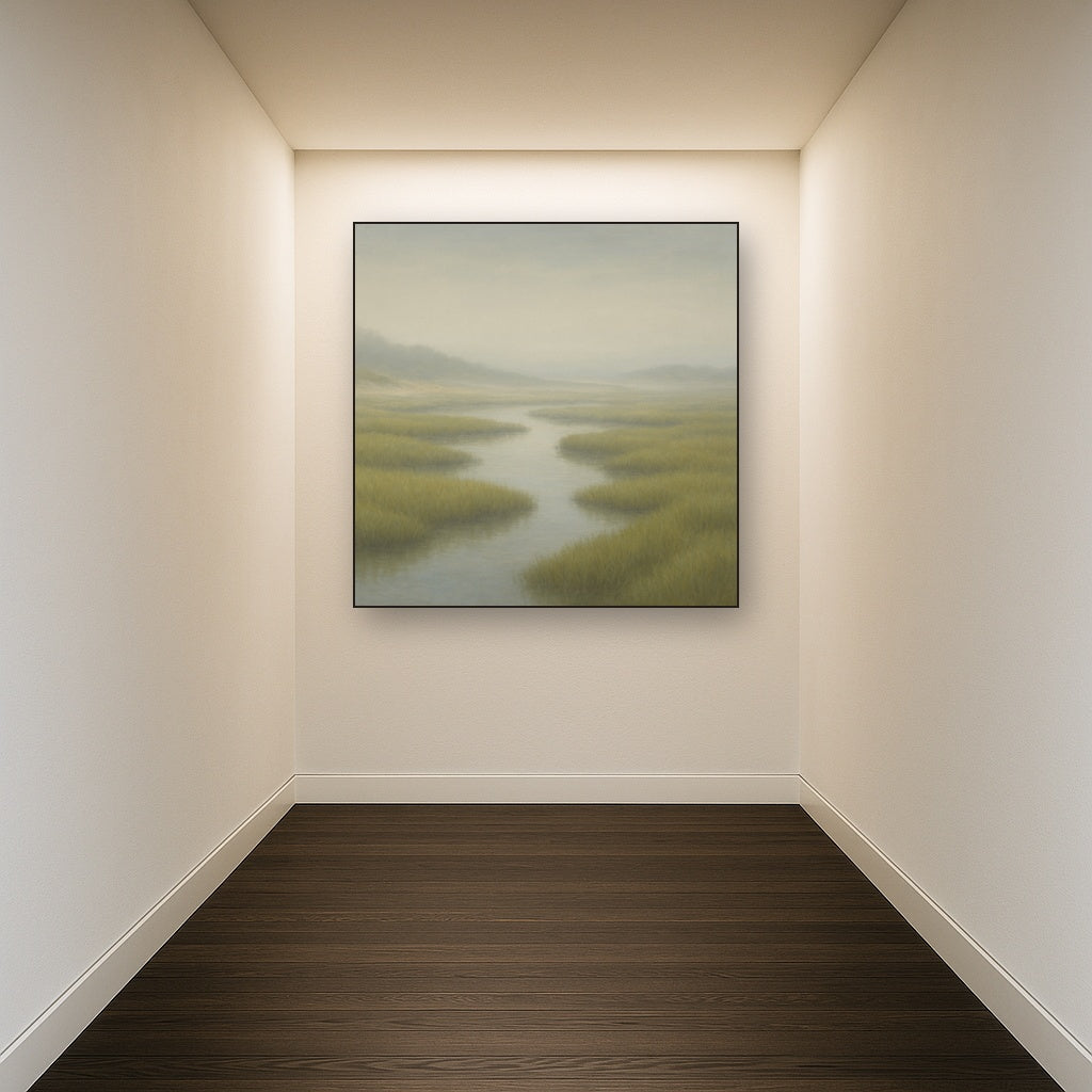 Morning Fog over Cape Cod Tidal Marsh No. 15 Oil Painting - View 5