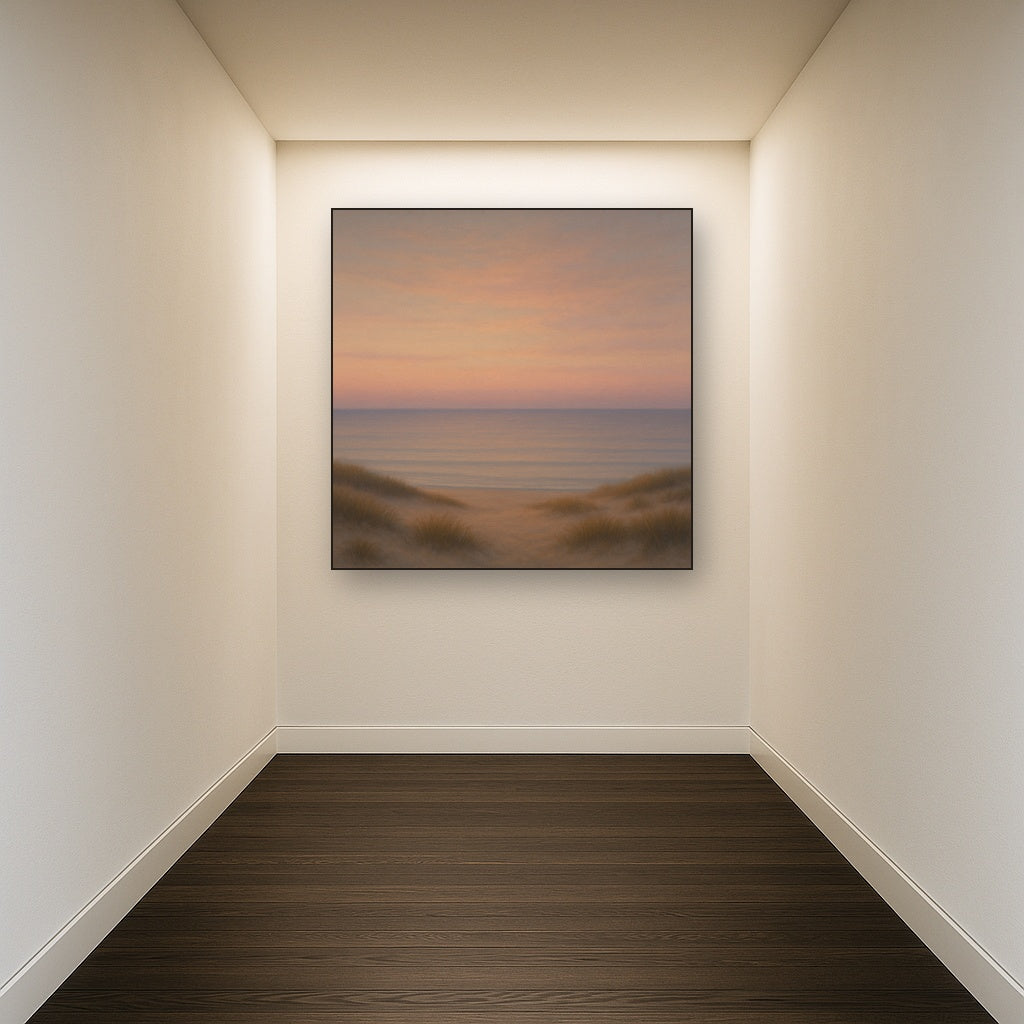 Pastel Dusk Horizon over Calm Atlantic Waters Oil Painting - View 5