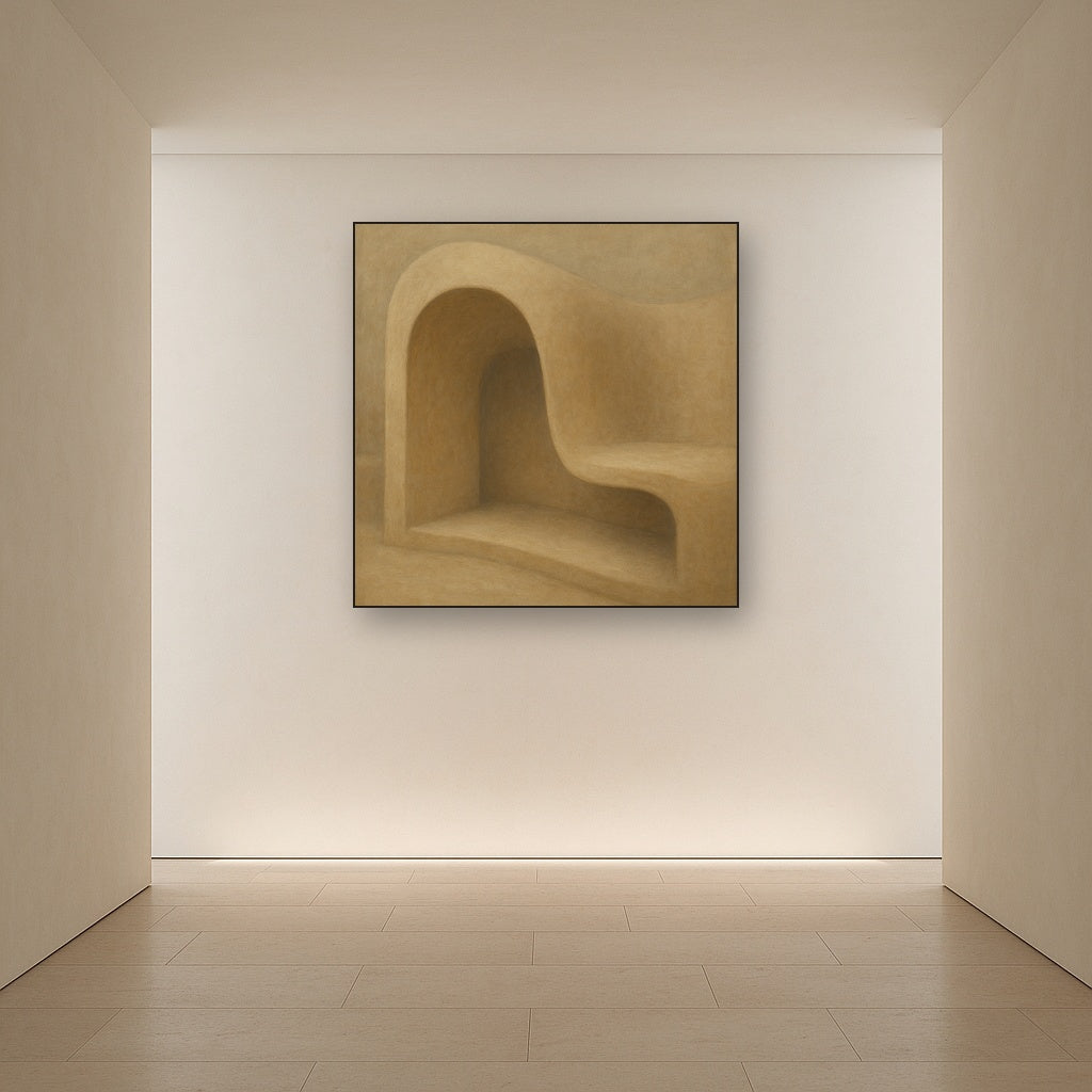 Soft Architectural Curve in Desert Bone No. 12 Oil Painting - View 5