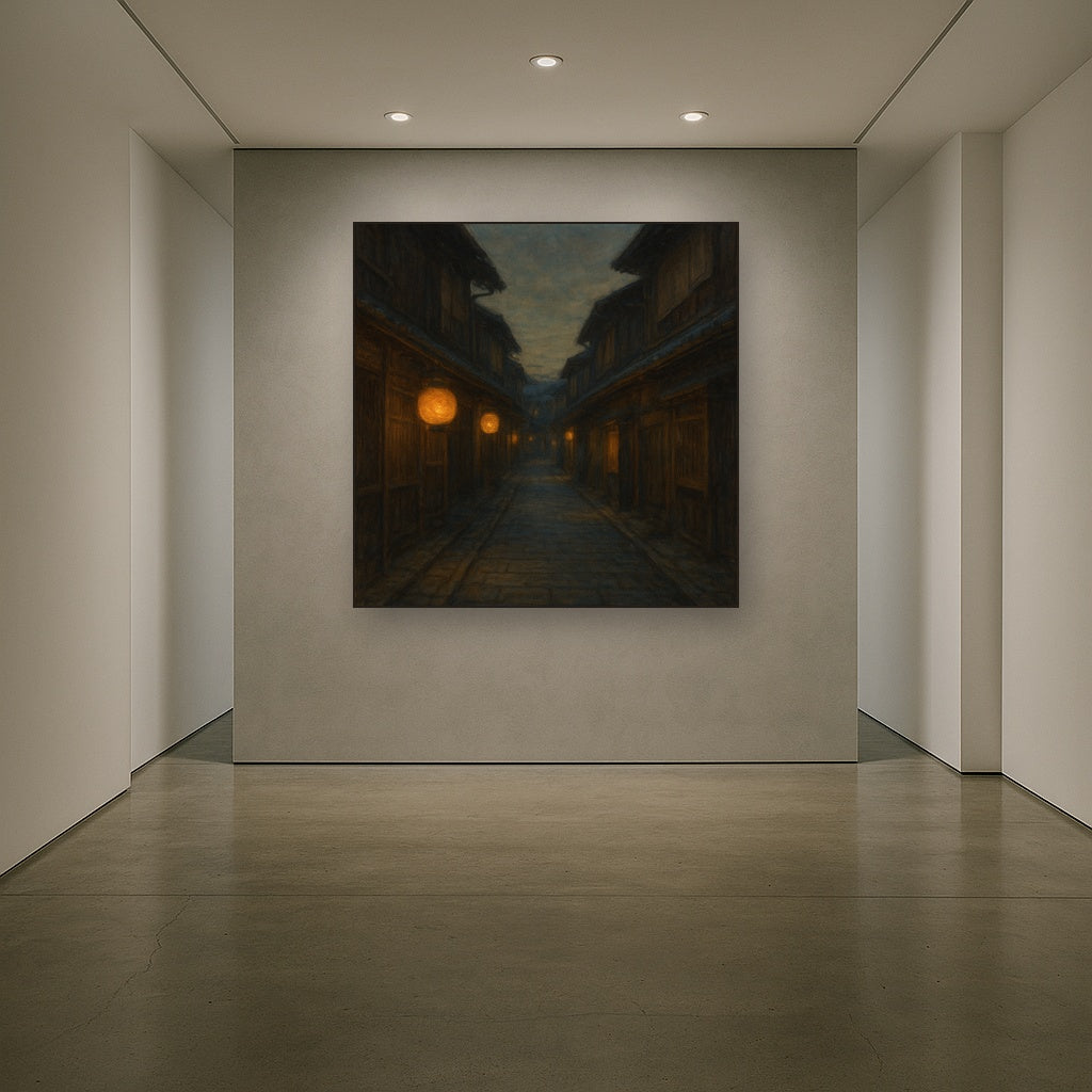 Old Kyoto Gion Alley in Soft Lantern Light No. 5 Oil Painting - View 5