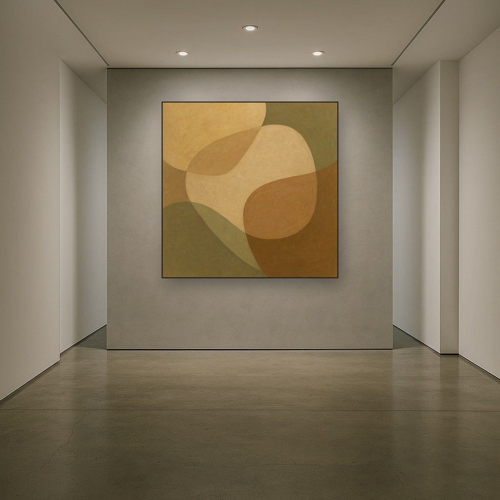 Organic Curved Shapes in Neutral Earth Pigments No. 12 Fine Art Oil Painting - View 5