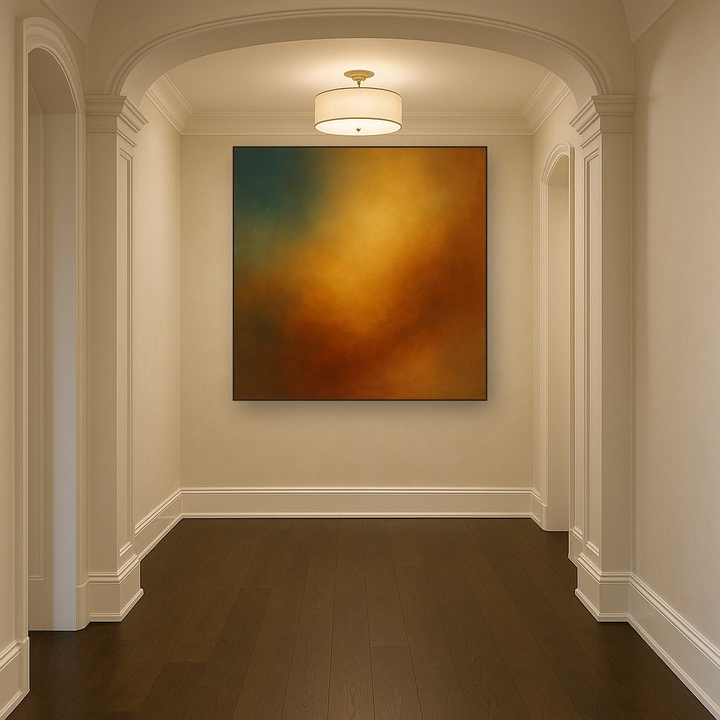 Deep Topaz & Spiced Terracotta Glow No. 11 Oil Painting - View 5