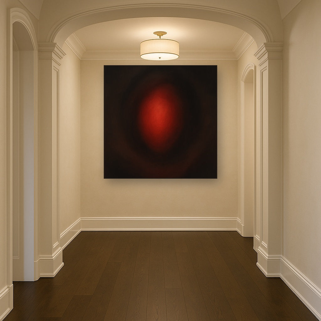 Smoky Ruby & Warm Obsidian Veils No. 16 Oil Painting - View 5