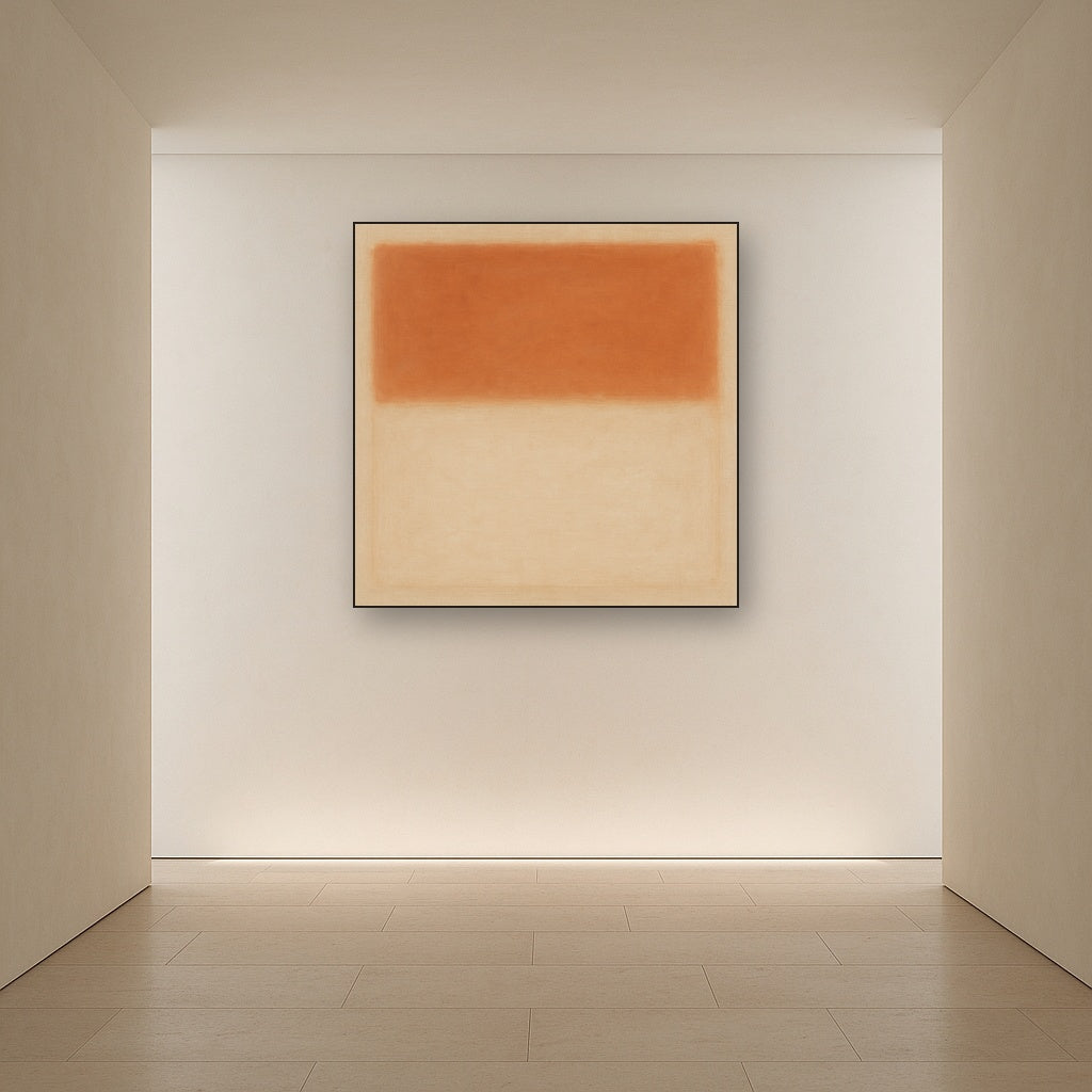 Terracotta & Greige Earth Bands No. 6 - Modern Fine Art Oil Painting - View 5